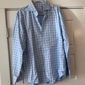 Classic Light Blue Checkered Men's Shirt